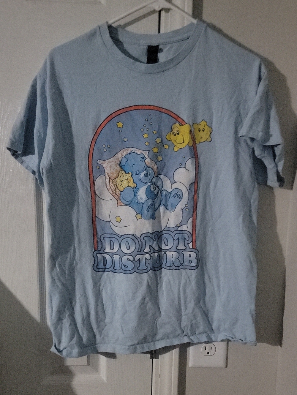 Gildan Light Blue 'Do Not Disturb' Care Bears Graphic Tee